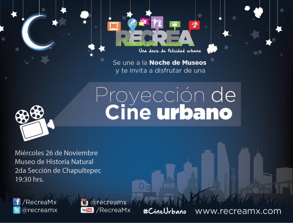 Cine Urbano en el Bosque de Chapultepec cortesía de Recrea Mx.