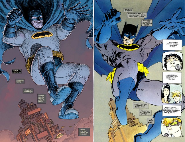 Comparativo 'Detective Comics v.2 #27' y 'The Dark Knight Returns'.