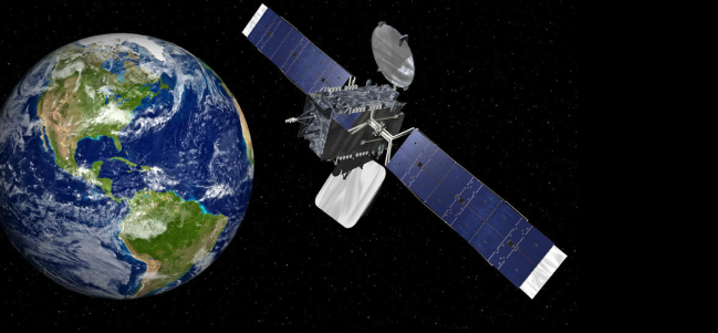 Impresión de un artista del satélite Mexsat Bicentenario en órbita. Cortesía: Orbital Sciences Corporation.