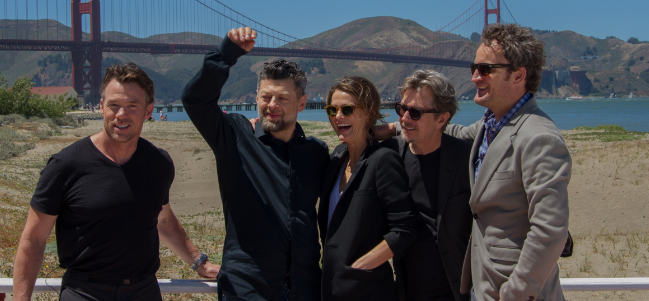 Terry Notary (Rocket), Andy Serkis (Ceasar), Keri Russell (Ellie), Gary Oldman (Dreyfus), Jason Clarke (Malcolm).